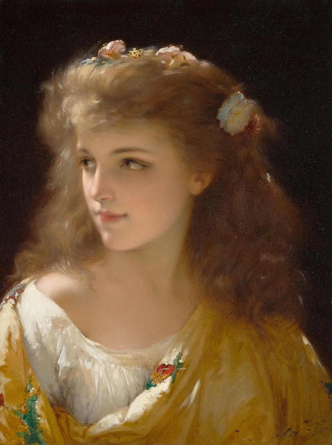 Pierre Olivier Joseph Coomans - Ritratto di giovane ragazza